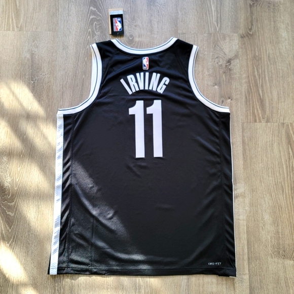 BRAND NEW Nike Brooklyn Nets Kyrie Irving Jersey Black Men's Size XL - Picture 2 of 9